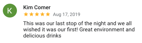 Review saying great spot for a date