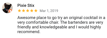 Great knowledgeable staff review at The Point bar and lounge