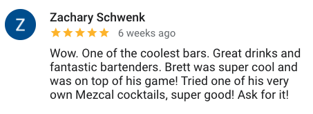 Highly rated bar from Mezcal Prescott Arizona