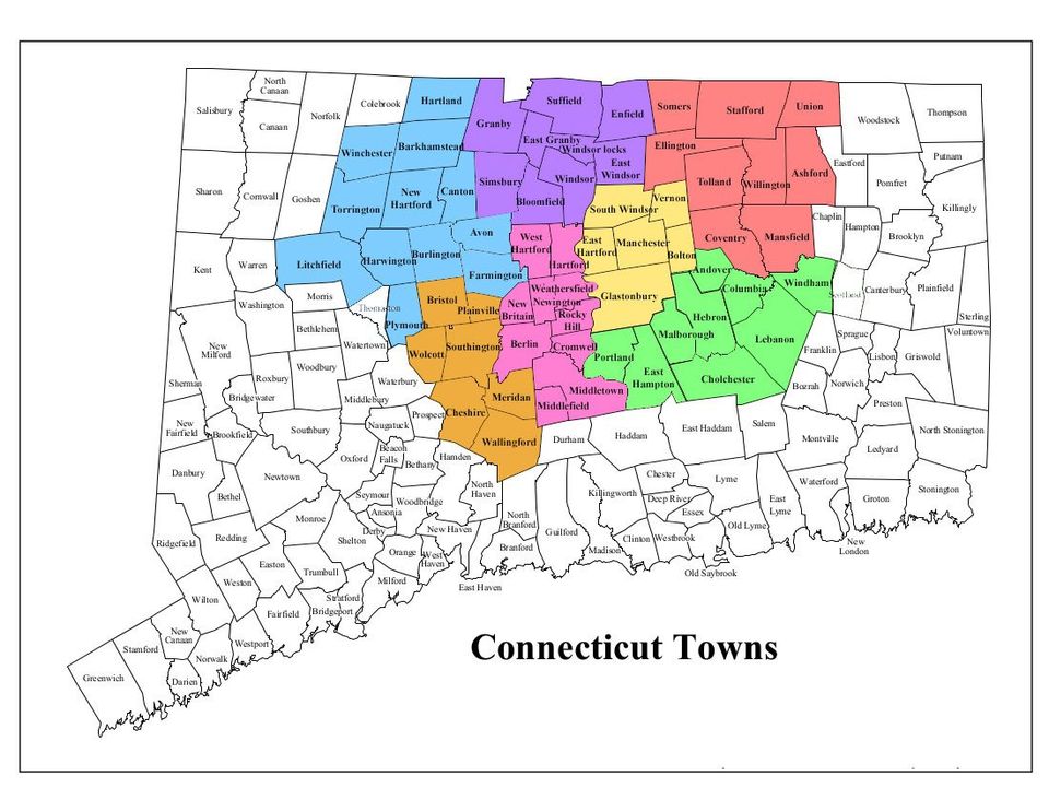 Conneticut Towns Map — Manchester, CT — Boston Joe’s Appliance Repair Conneticut Towns Map — Manchester, CT — Boston Joe’s Appliance Repair