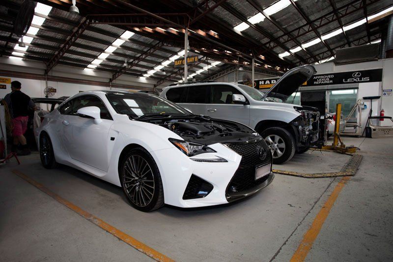 cars receiving maintenance