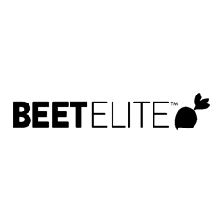 A black and white logo for a company called beet elite.