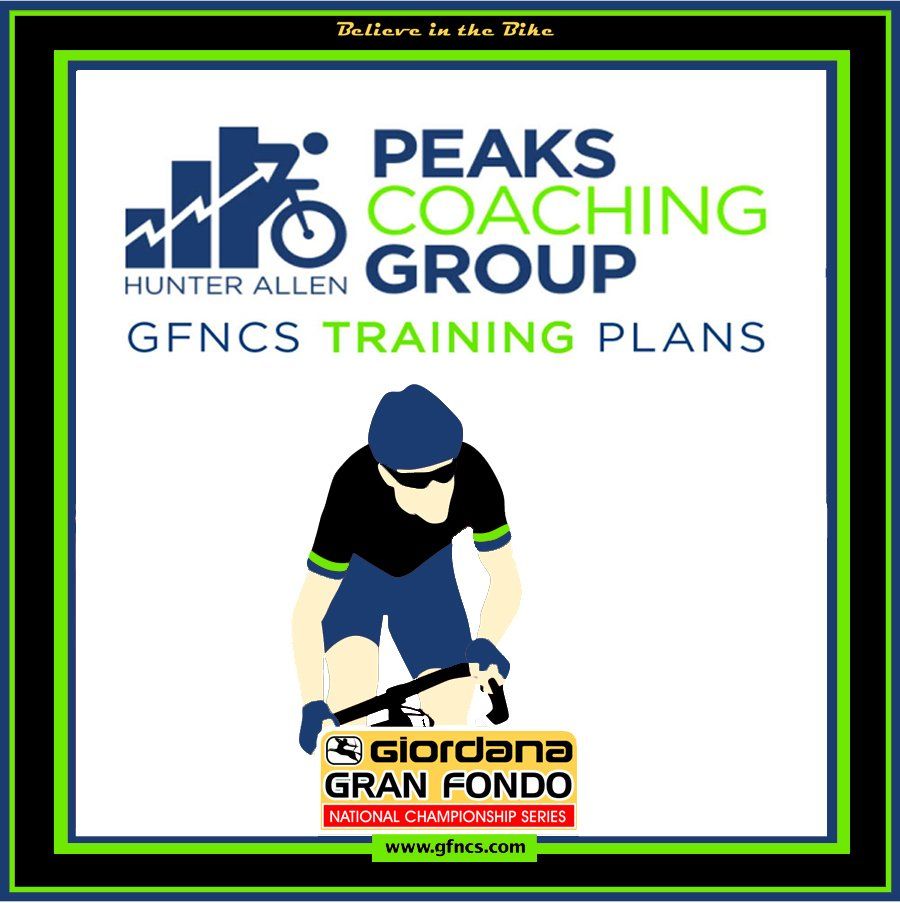 A flyer for peaks coaching group shows a man riding a bike