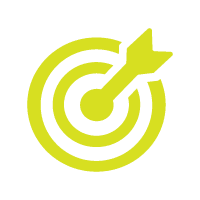 A green and white target with an arrow in the center.