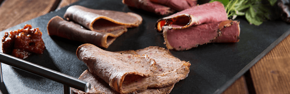 A range of carved meats