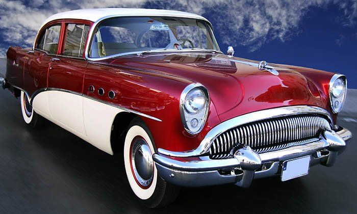 red classic car