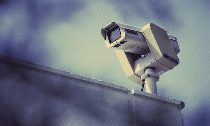 security camera on building