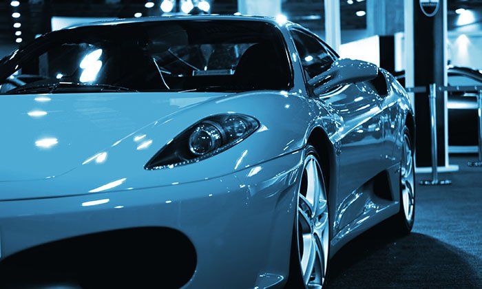 white sports car