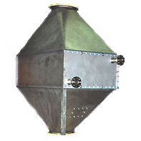 A stainless steel container with a green hood on a white background.