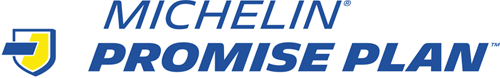 Blue and yellow Michelin Promise Plan logo.