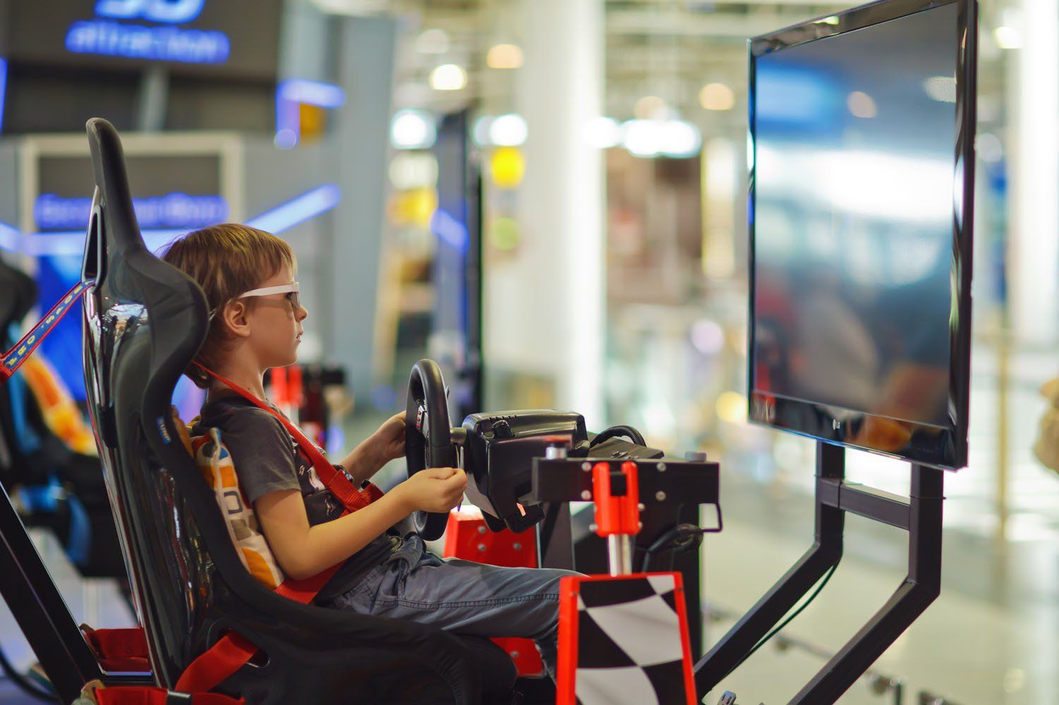 young boy playing games