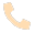 Telephone handset icon, light orange.