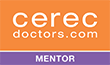 CerecDoctors.com logo with orange background and purple “MENTOR” banner