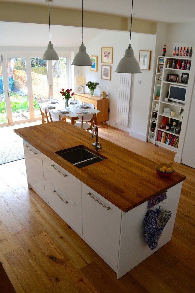 Internal kitchen renovation with sliding patio doors