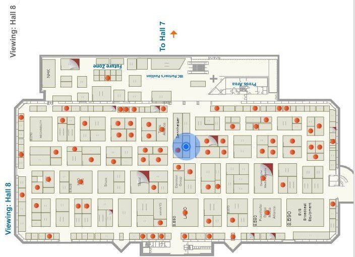 A map of a building shows the location of the viewing hall
