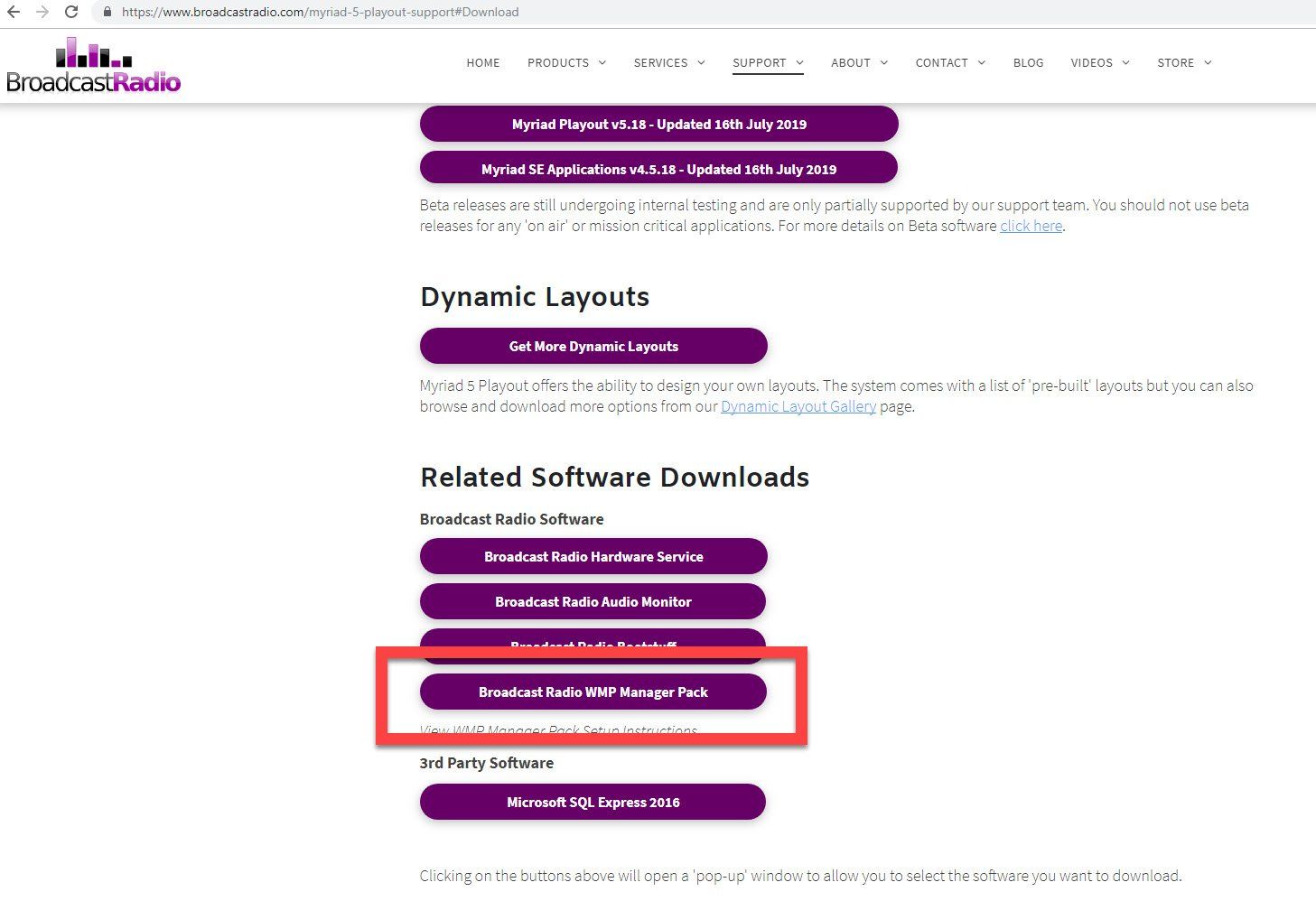 A screenshot of a website that says dynamic layouts on it