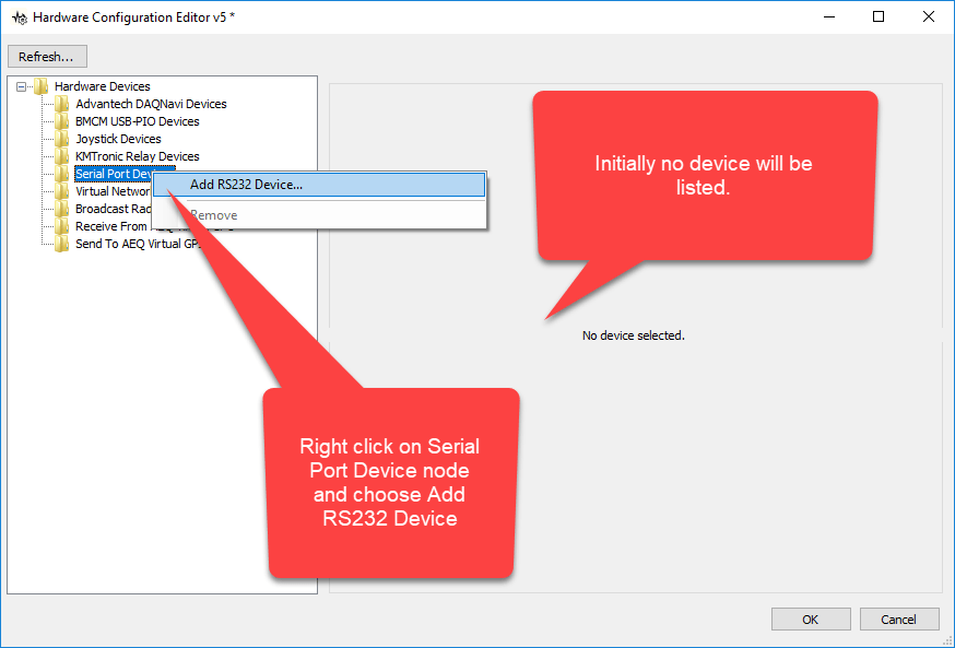 A computer screen with a red speech bubble that says ' intelly no device will be listed '