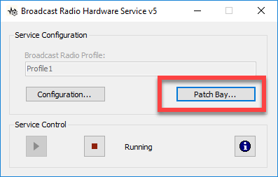 A screenshot of the broadcast radio hardware service v5