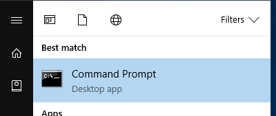 A screenshot of the command prompt window on a computer.