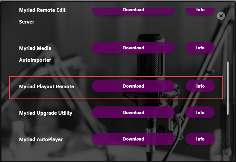 A screenshot of myriad remote edit with a microphone in the background