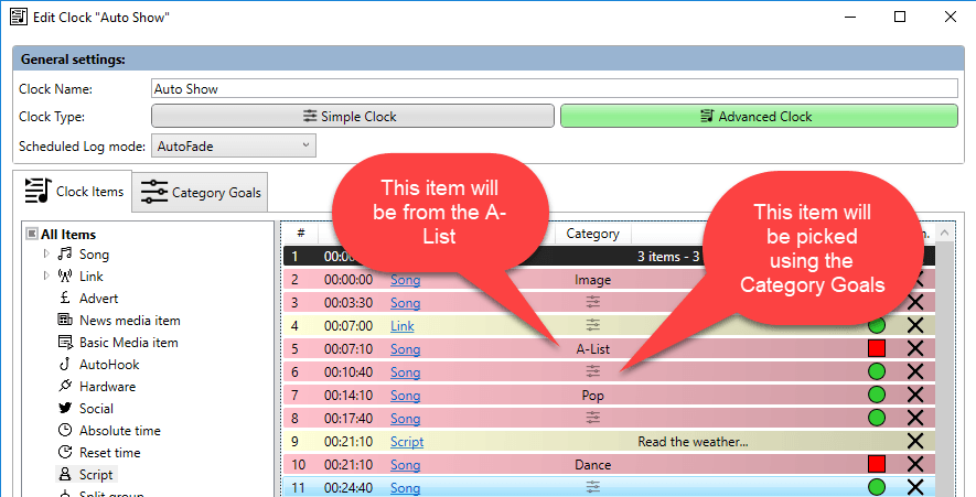 A computer screen shows a list of items and says this item will be picked using the category guides