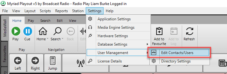 A screen shot of a program that says edit contacts users