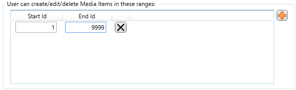 A screenshot of a web page that says user can create individual media items in these ranges