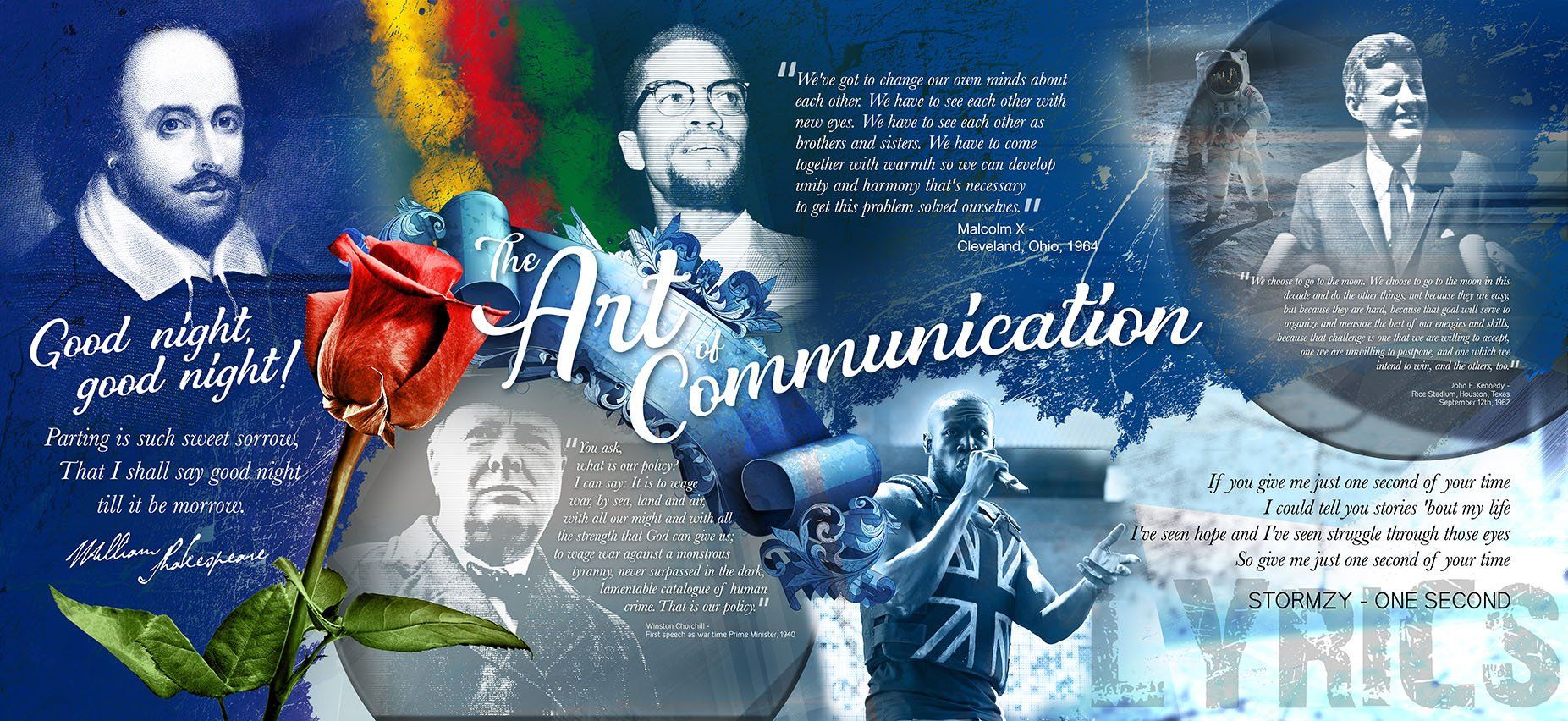 English, speeches, quotes, wallpaper mural, Churchill, Abraham Lincoln, Charles Dickens, Macbeth, Beowulf, mural designs