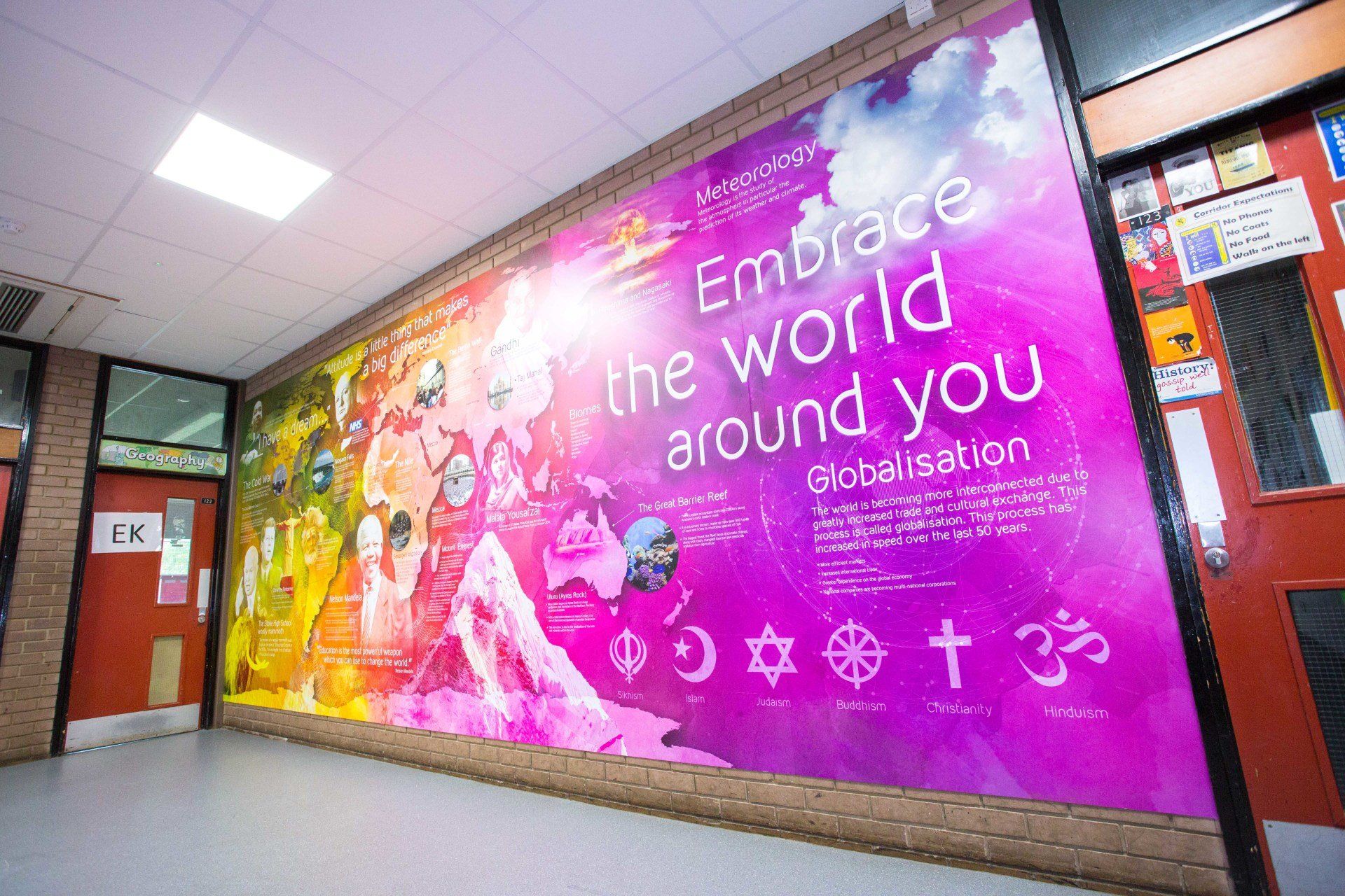 history and geography wallscape