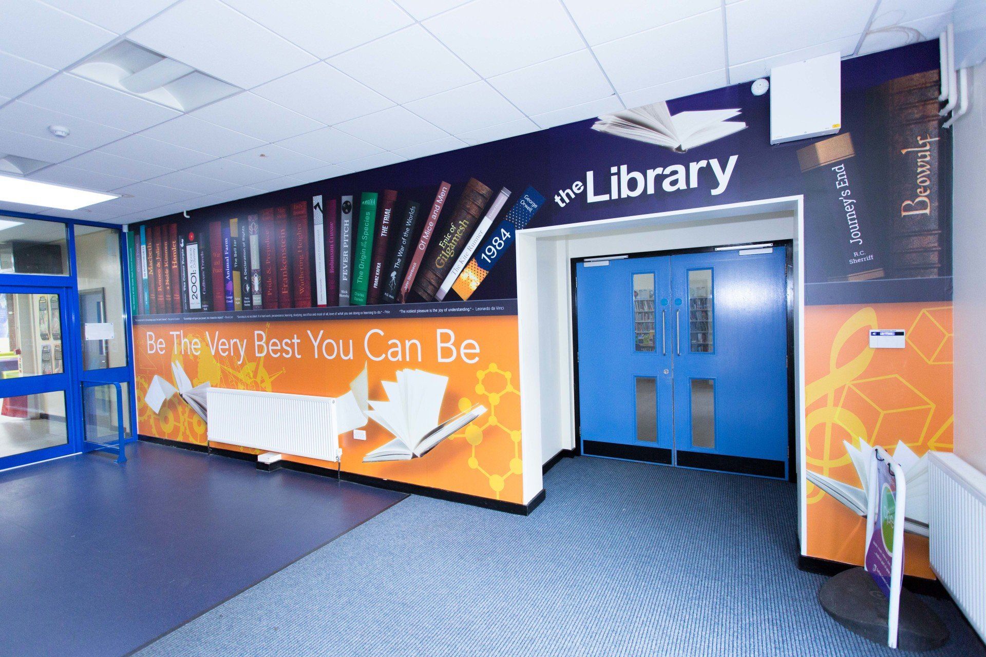 library entrance wallscape design