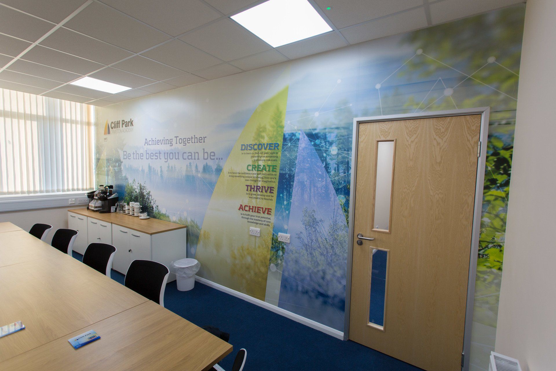 conference room feature wall