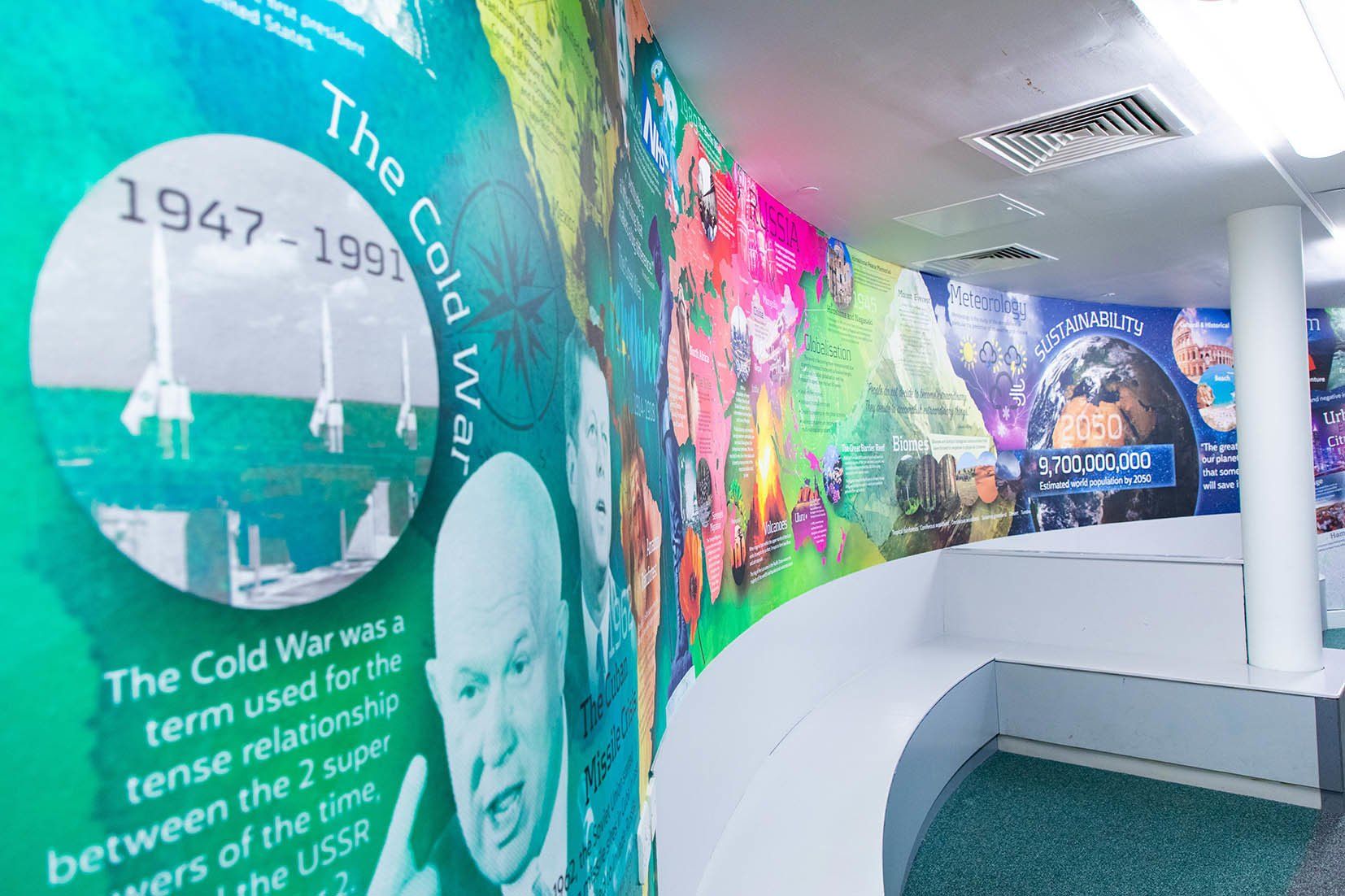 school wall art mural for history and humanities