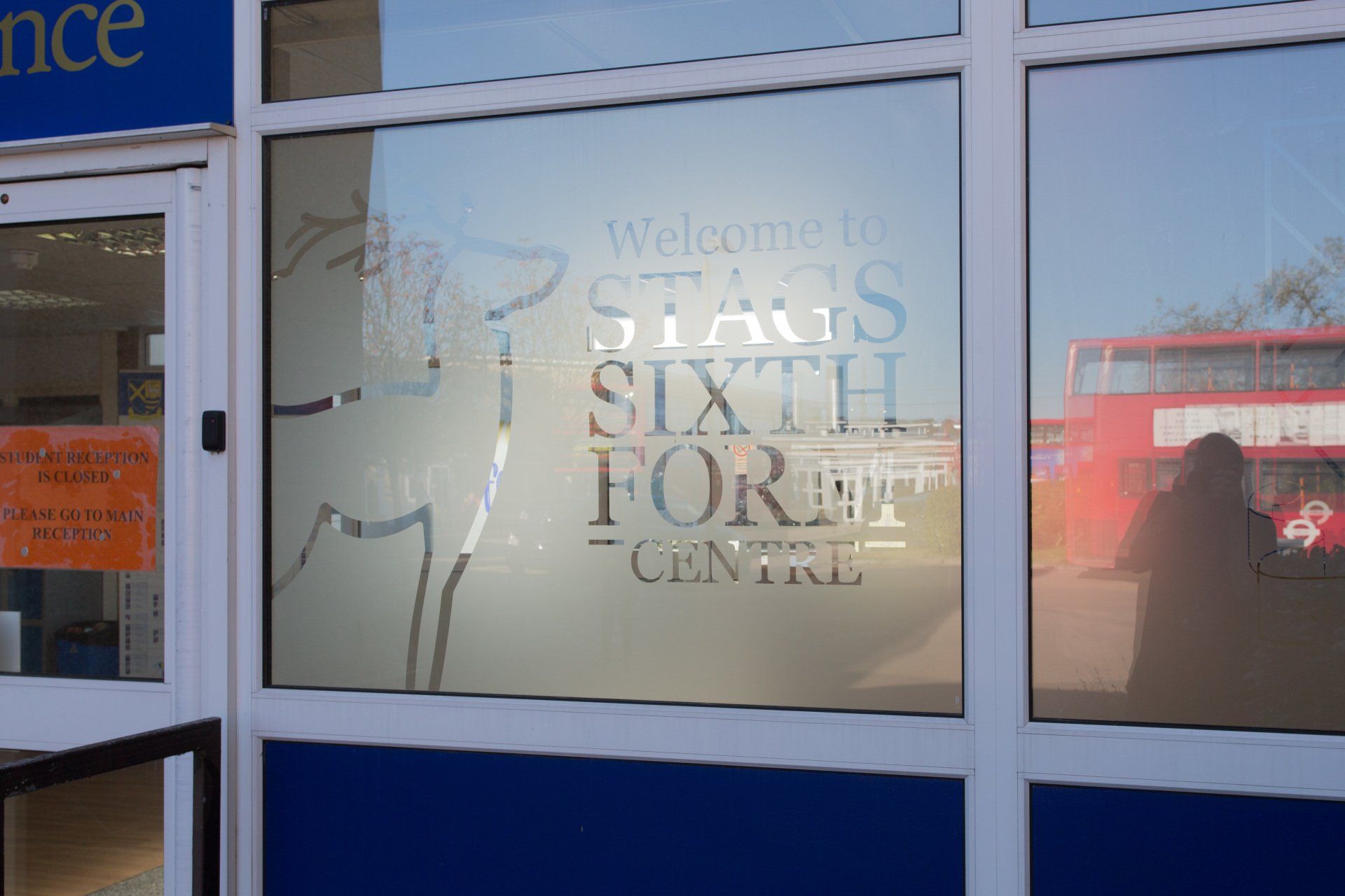 Etched effect adhesive vinyl for school entrance sign
