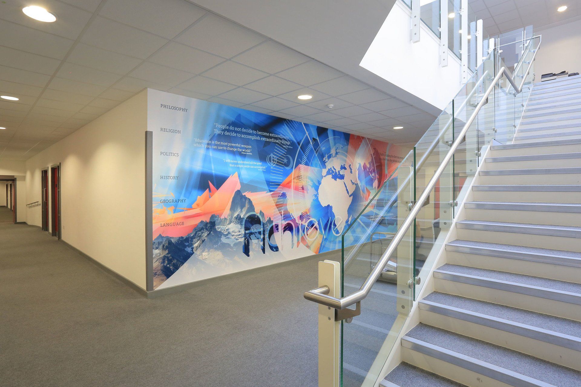 humanities wallscape in school