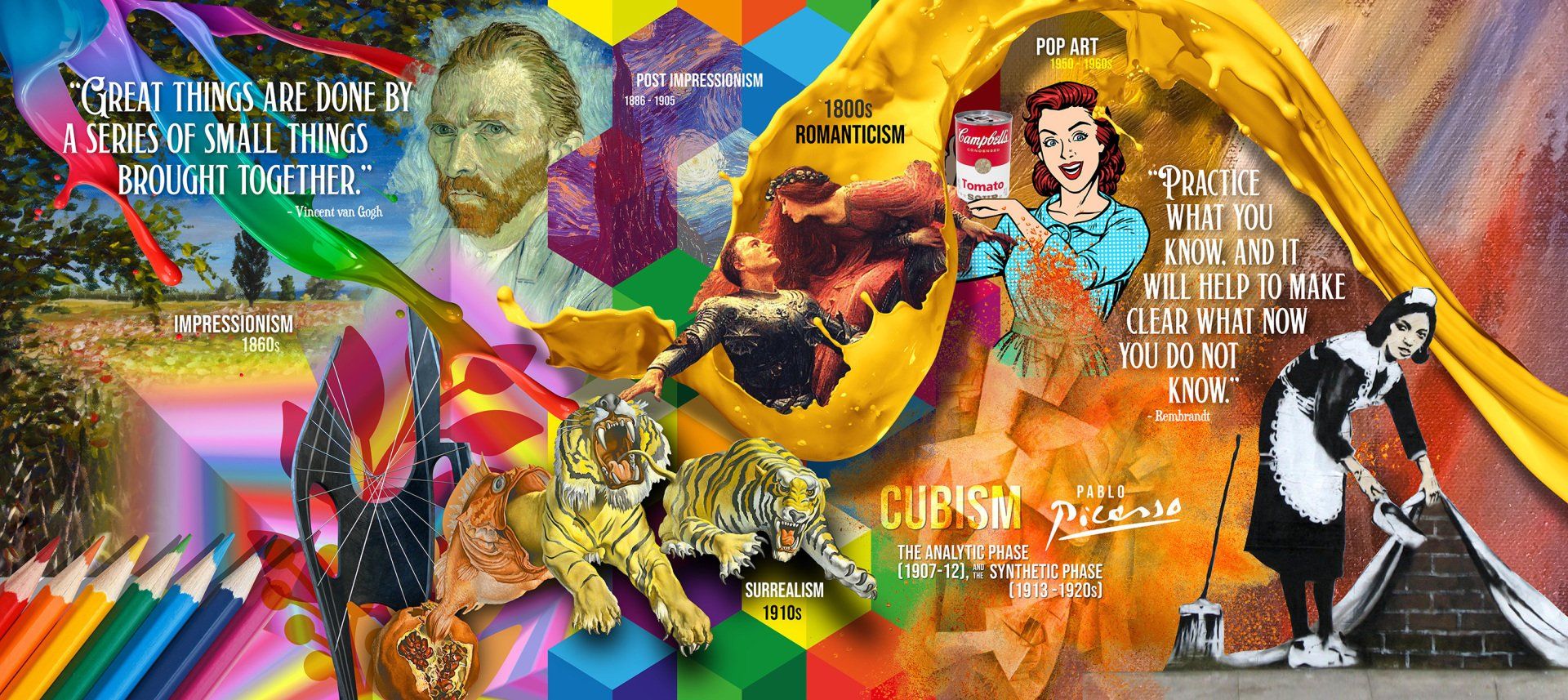 art mural for schools. Digital vinyl art wall display by fusional.co.uk