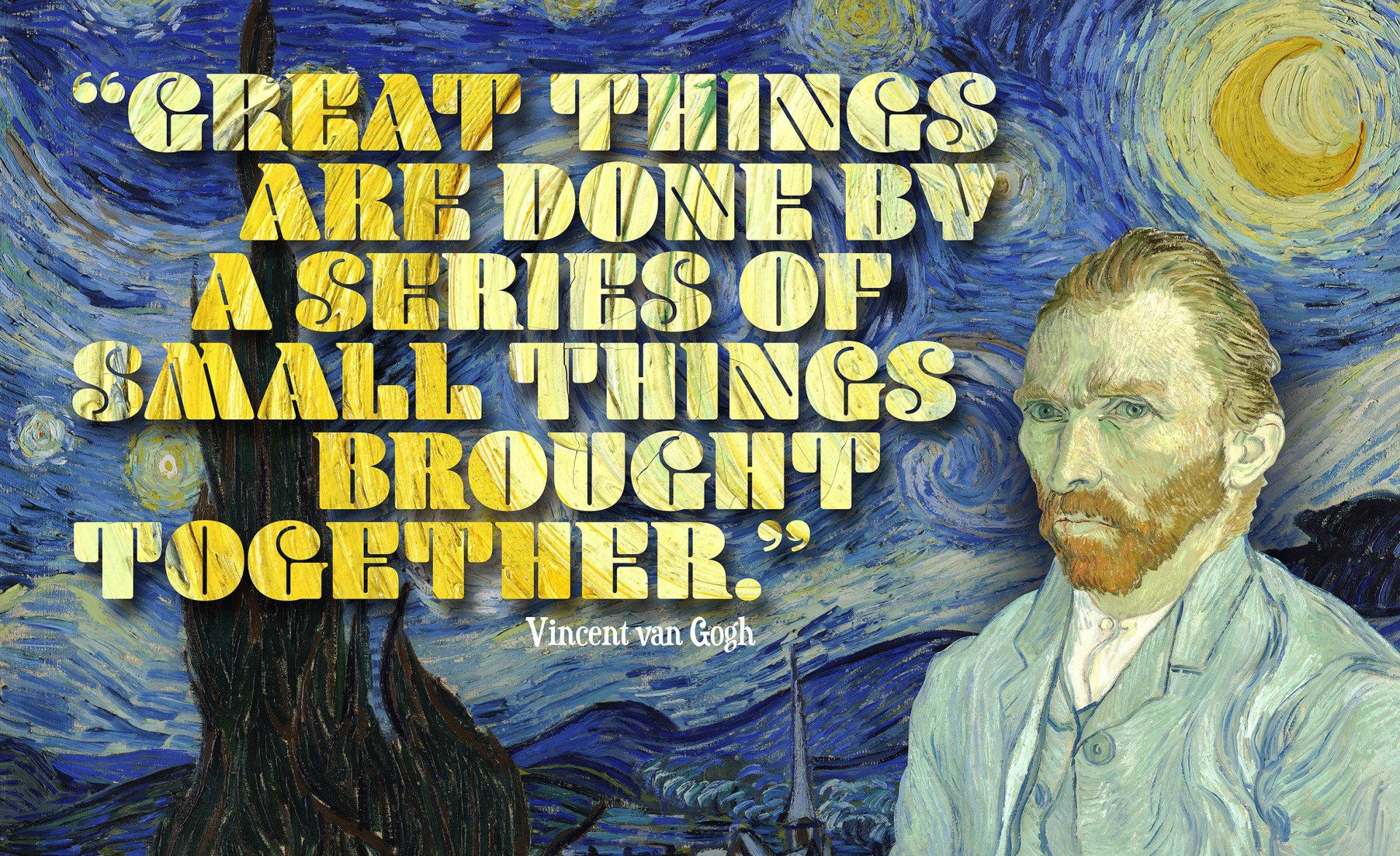 art mural for schools. Van Gogh quote design art history mural