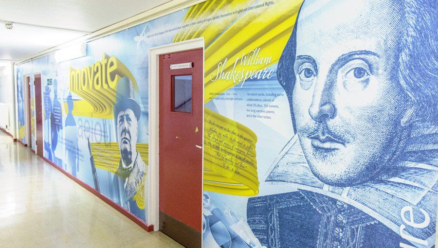 English wallscape design for school
