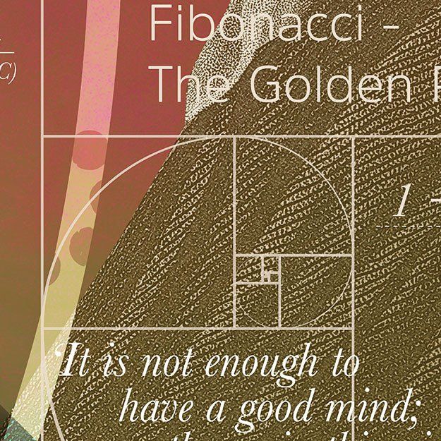 fibonacci maths wall mural for school maths department