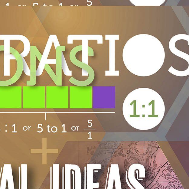 detail of maths mural demonstrating ratios