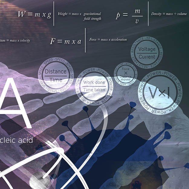 science wall mural design physics formulas