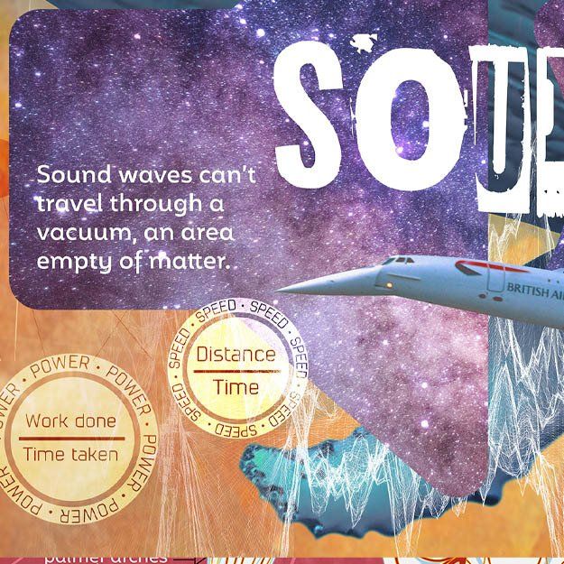 school wall mural art science sound waves, Concorde
