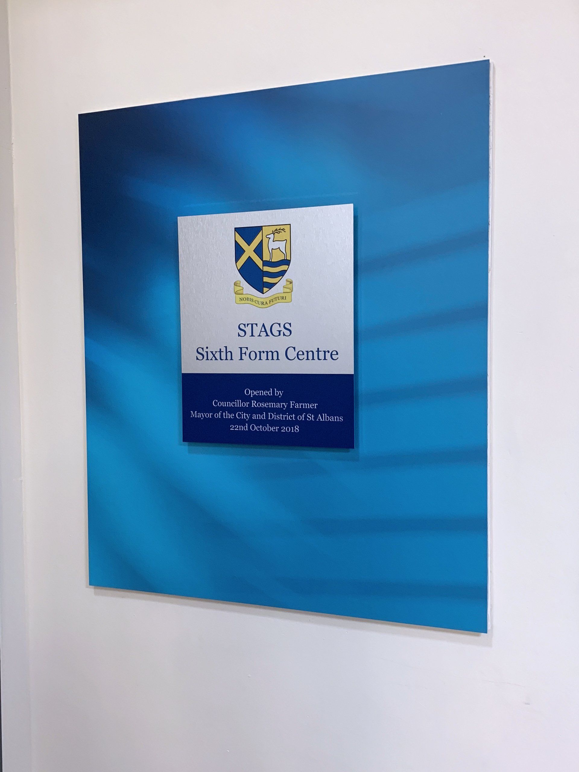 Opening plaque for Sixth Form