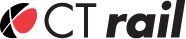 CT Rail logo with a red and black circular design followed by the words “CT rail” in black text.