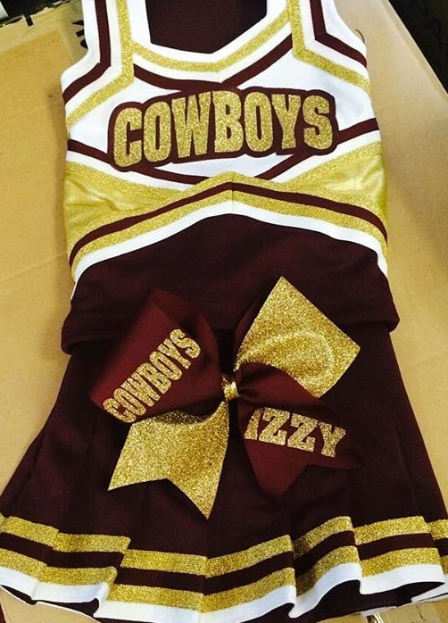 sparkle uniform and sparkle custom cheer bow
