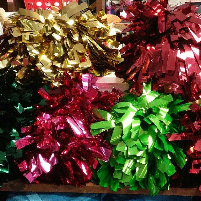metallic poms