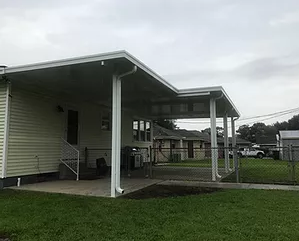 White Carport Cover With White Gutter — New Orleans, LA — Mike's Patio Covers & Screenrooms