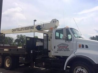 Chiattello's White crane truck - Fence builders in Dyer, IN Chiattello's White crane truck - Fence builders in Dyer, IN