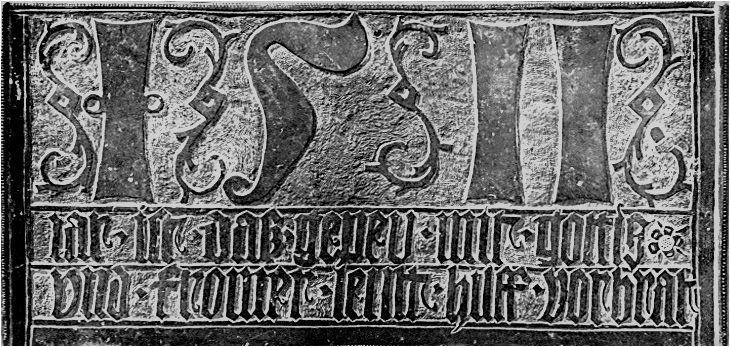 Abb. 1 Bronzetafel von 1511 gefunden nach Umbau und Modernisierung des Herrenhauses © Gotthard Schneider Abb. 1 Bronzetafel von 1511 gefunden nach Umbau und Modernisierung des Herrenhauses © Gotthard Schneider
