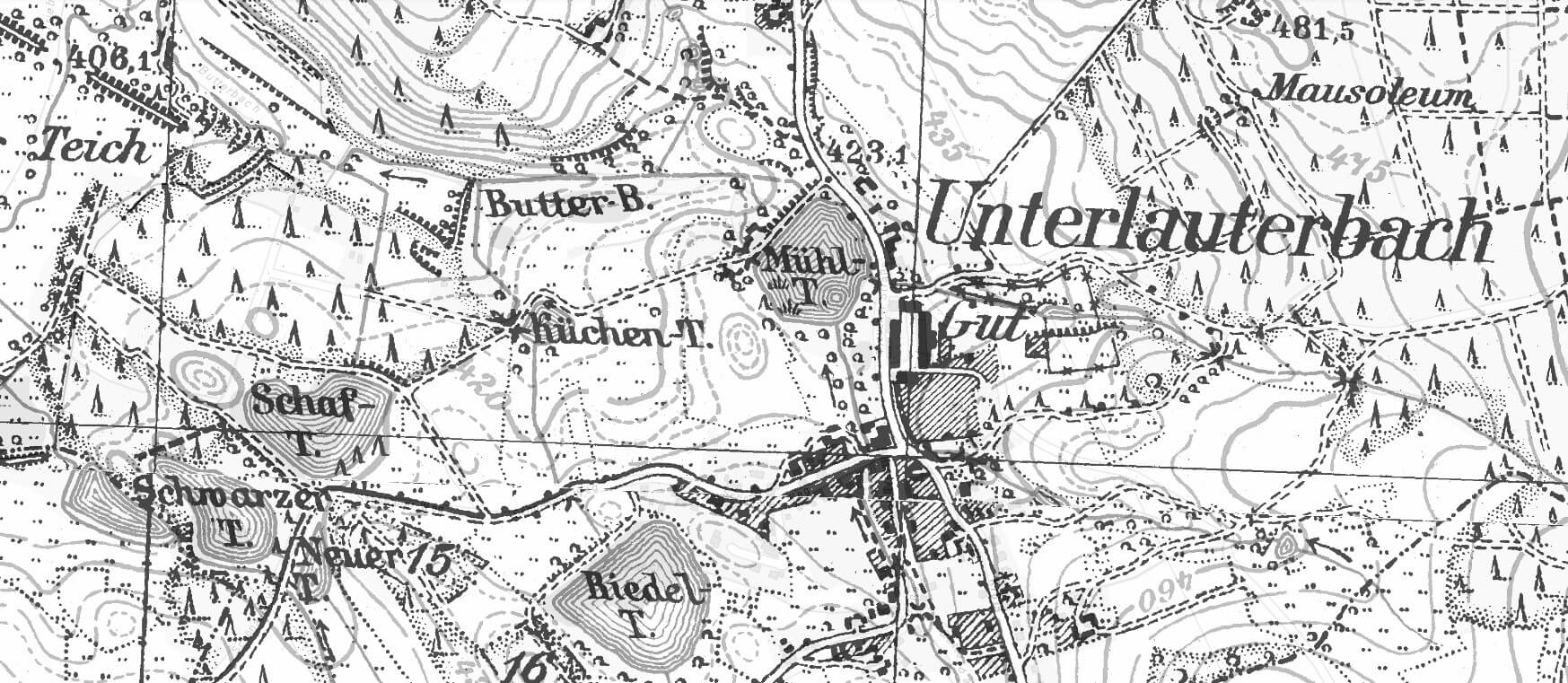 Rittergut Adlershof Umweltzentrum Oberlauterbach Vogtland NUZ - Landkarte © Geoportal Sachsen