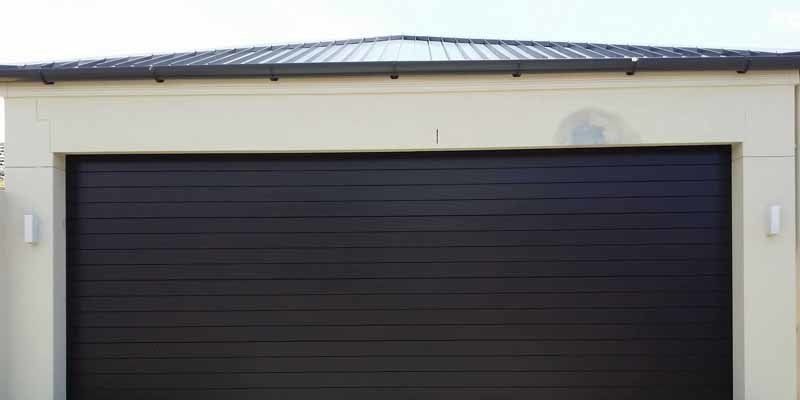 black garage door